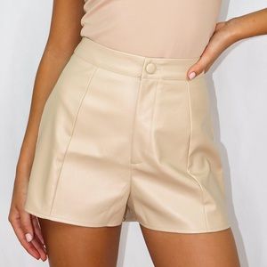 Missguided Faux Leather Seam Detail Shorts